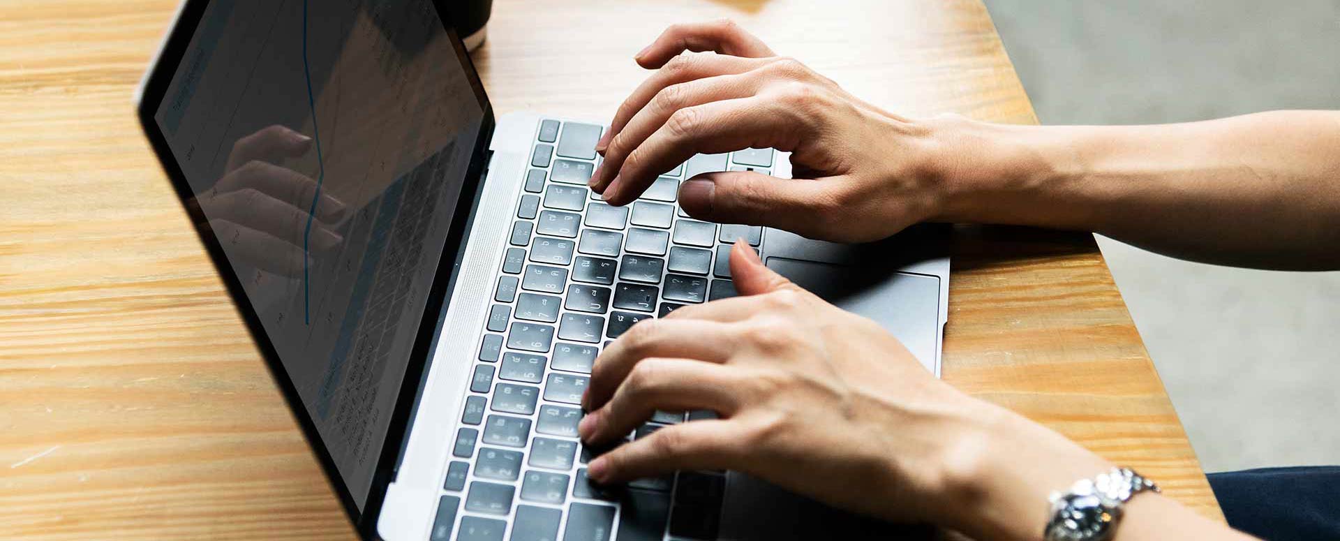 person using a healthcare website